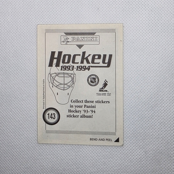 1993-94 Panini Hockey Joe Juneau Boston Bruins #143 Sticker - Picture 3 of 3